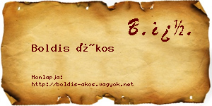 Boldis Ákos névjegykártya